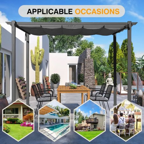 Living and Home 3x3M Aluminum Pergola for Patio Deck