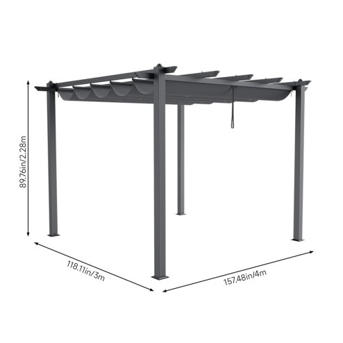 4x3M Aluminum Patio Pergola with Canopy