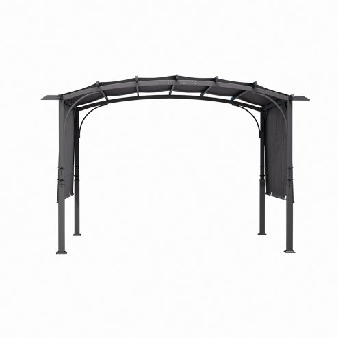 Living and Home Retractable Arc-Shaped Steel Pergola 360cm W x 283cm D x  227cm H