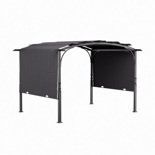 Living and Home Retractable Arc-Shaped Steel Pergola 360cm W x 283cm D x  227cm H