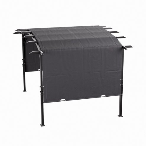 Living and Home Retractable Arc-Shaped Steel Pergola 360cm W x 283cm D x  227cm H