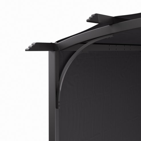 Living and Home Retractable Arc-Shaped Steel Pergola 360cm W x 283cm D x  227cm H