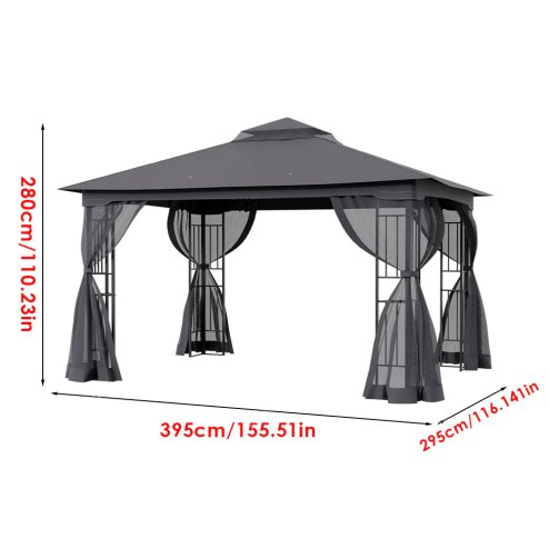 Living and Home Outdoor Garden Gazebo Shade Canopy 395cm W x 295cm D x  280cm H