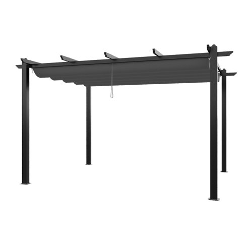 Living and Home 13x10ft Aluminium Pergola with Retractable Roof