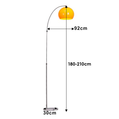Living and Home Modern Arched Floor Lamp with Marble Base