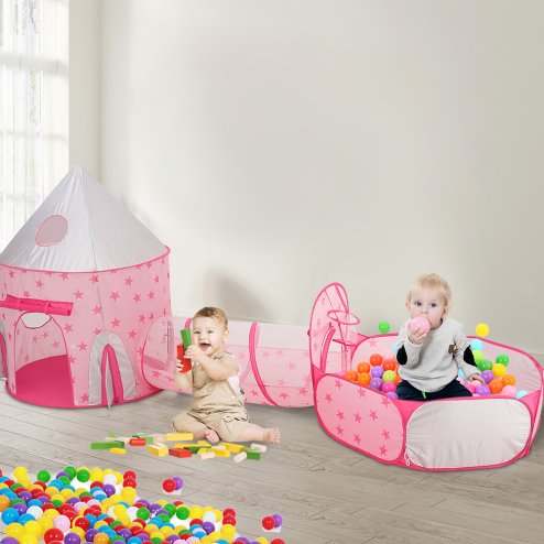 Living and Home Kids Pop-up Play Tent, Tunnel and Ball Pit Set
