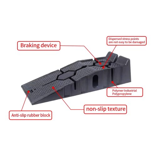Living and Home 2Pcs Portable Rubber Vehicle Access Ramp Set 2.5 T Car Maintenance Ramps Lifting Tools, Black