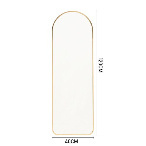 Living and Home Gold Arch Full Length Wall Mirror, 40cm W x 120cm H