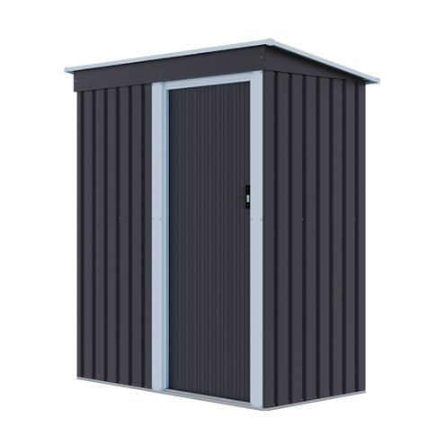 Living and Home 5.38 x 2.89FT Outdoor Metal Storage Shed with Lockable Door