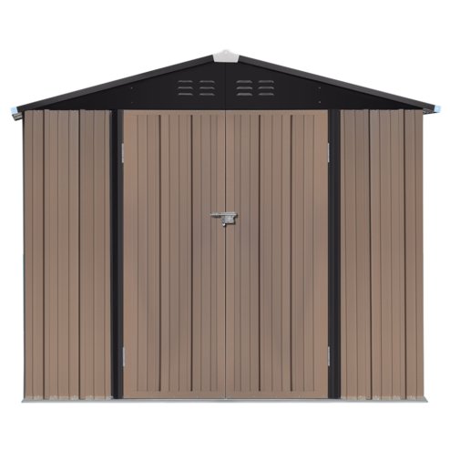 Living and Home 7.84 x 6.1FT Apex Roof Metal Garden Storage Shed with Lockable Door