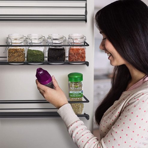 Living and Home Set of 4 Wall Mount Metal Wire Spice Rack