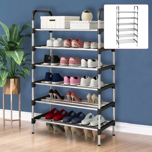 Living and Home 6-Tier Galvanised Steel Shoe Rack