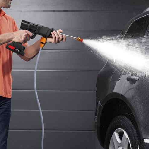 Living and Home 18.5V Portable Cordless Electric Handheld 2 Battery Pressure Washer Cleaner, Water Plants, Clean Vehicles