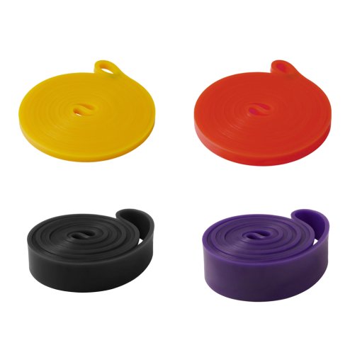 Living and Home 4-Piece Resistance Bands Set for Working Out, Yellow, Red, Black, Purple