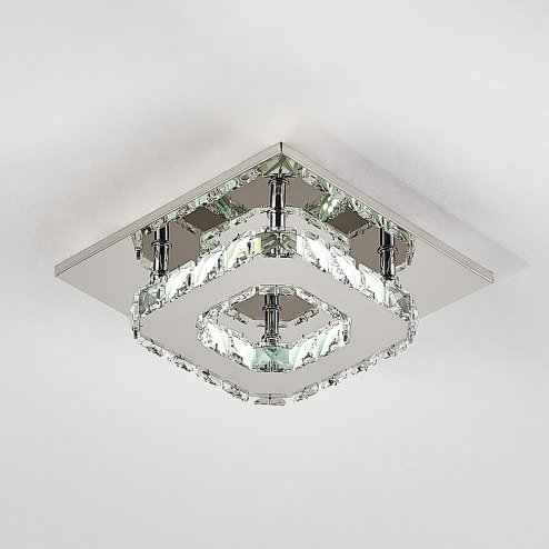 Living and Home Modern Small Crystal LED Ceiling Light for Hallways and Corridor