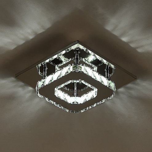 Living and Home Modern Small Crystal LED Ceiling Light for Hallways and Corridor
