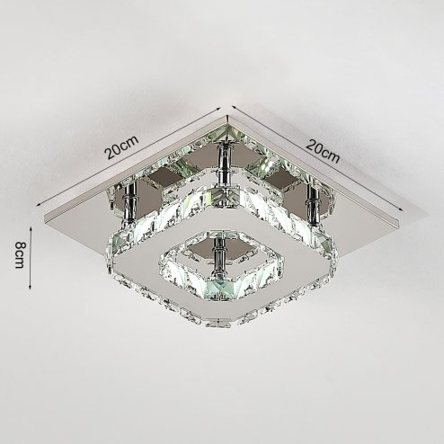 Living and Home Modern Small Crystal LED Ceiling Light for Hallways and Corridor