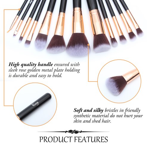 Living and Home 12pcs Makeup Brush & Tool Set with Storage Bucket