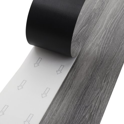 Living and Home 36pcs Rustic Lifelike Wood Grain Self-adhesive PVC Flooring, Dark Grey