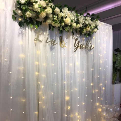 Living and Home 100cm White Rose Floral Row for Wedding Aisle Decor