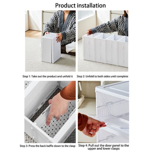 Living and Home 6-Tier Plastic Foldable Shoe Storage Box Unit