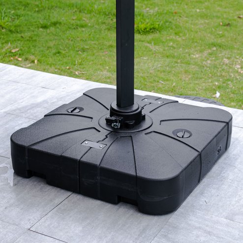 Living and Home 100L HDPE Square Plastic Outdoor Umbrella Stand Parasol Base