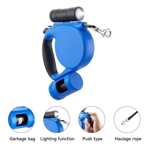 Living and Home 5m Retractable Dog Leash with Non-Slip Handle and LED Torch