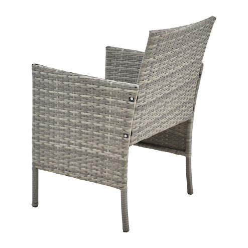 Living and Home 3-Piece PE Rattan Garden Furniture Bistro Set, Outdoor Patio Table and Chairs Set, Anti-tear, Anti-aging