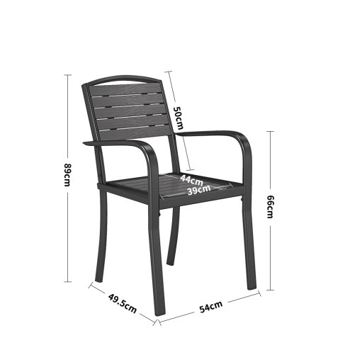 Living and Home Set of 4 Garden Dining Armchairs Grey
