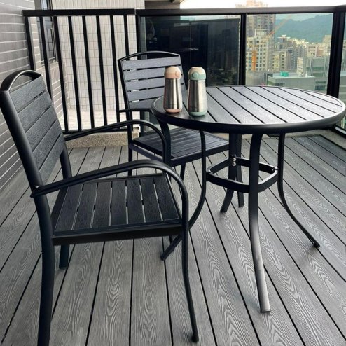Living and Home Set of 4 Garden Dining Armchairs Grey