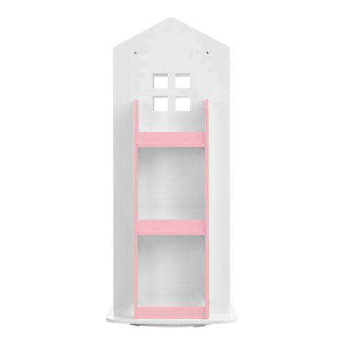 Living and Home Kids' House Frame Rotating Bookshelf in Pink