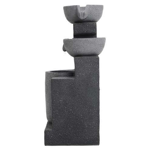 Living and Home 3-Tier Outdoor Water Fountain Rockery Decor Solar Powered Water Feature with LED Light