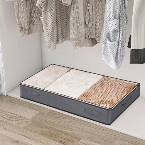 Living and Home Fabric Clothes Quilt Storage Box with Handles