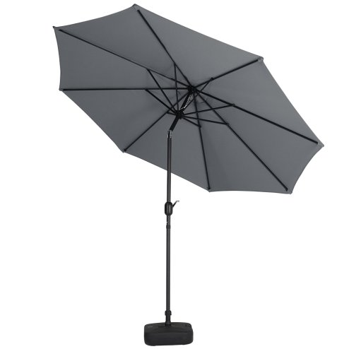 Black Rattan Patio Furniture Set + 3M Rotating Cantilever Parasol with Base Bundle