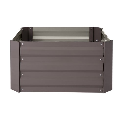 Living and Home 30cm H Galvanized Steel Square Raised Garden Bed Planter Box, Brown