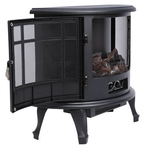 Living and Home 1800W Electric Fireplace Large Heater Stove Freestanding Log Burning Livingroom Heater