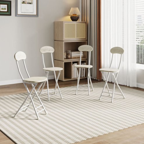 Living and Home 70cm Folding Dining Table and 4 Chairs Space Saving Kitchen Table Chairs Set