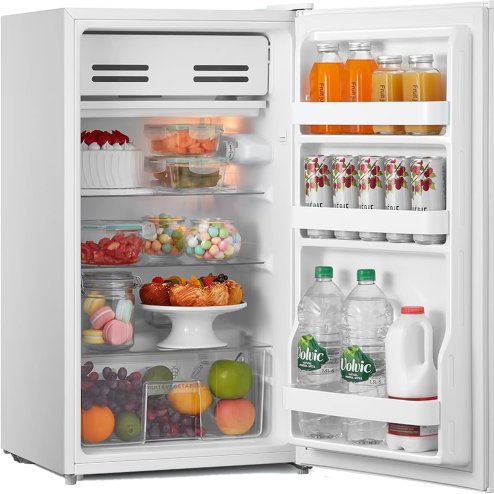 2pcs Fridge & Freezer Combo Set – 93L Fridge + 60L Upright Freezer, Freestanding, White