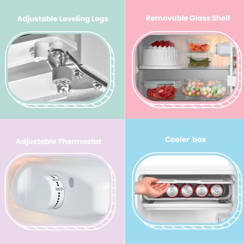 2pcs Fridge & Freezer Combo Set – 93L Fridge + 60L Upright Freezer, Freestanding, White