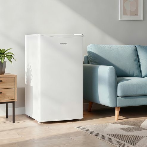 60 L Freestanding Under Counter Upright Freezer, Adjustable Thermostat, White