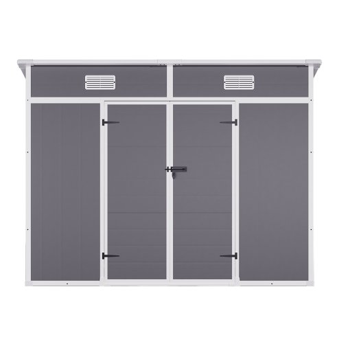 Living and Home 8x4FT Outdoor Plastic Garden Storage Shed, Grey