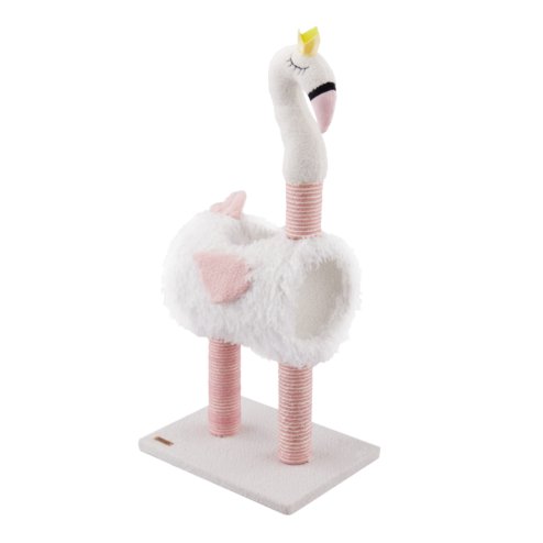 Living and Home Flamingo-Shaped Cat Scratching Board with Interactive Toy Ball, Cat Scratching Post