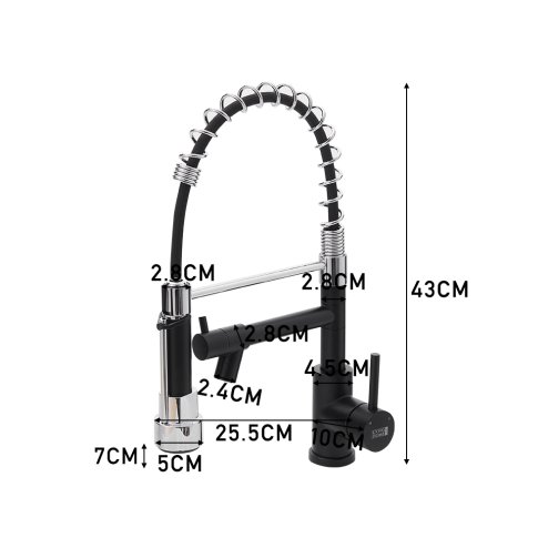 Living and Home Stainless Steel Kitchen Faucet with Pull Down Spring Spout and Pot Filler