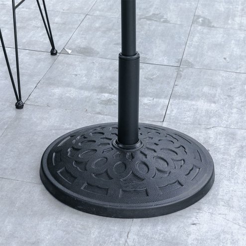 Living and Home 14KG Heavy Duty Round Resin Umbrella Base, Outdoor Patio Parasol Stand Fits 38mm Umbrella Poles