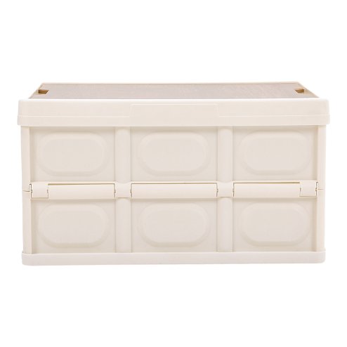 Living and Home 35L Collapsible Outdoor Camping Storage Box Folding Container with Sturdy Wooden Tabletop
