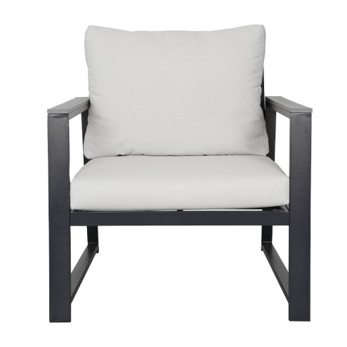 Living and Home 4 Piece Aluminium Outdoor Sofa Set with Glass Table Garden Furniture