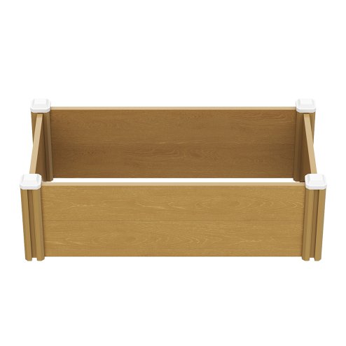 Living and Home 102cm W Rectangular Plastic Wood-Grain Raised Garden Bed Planter