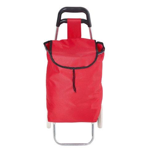 Living and Home Foldable Portable 2-Wheel Shopping Trolley, Red