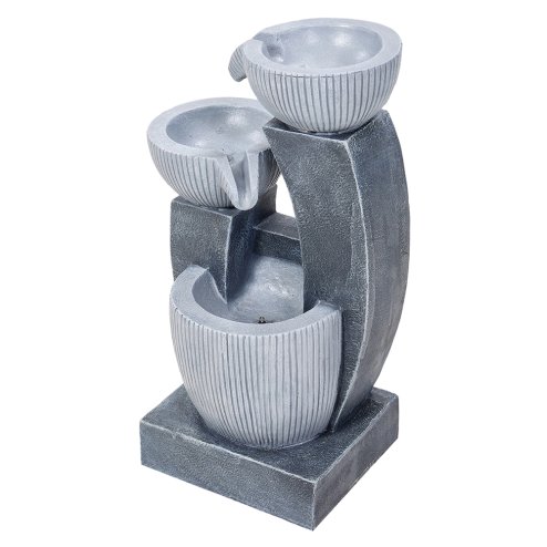 Living and Home 3-Tier Solar-Powered Water Fountain Outdoor Gardening Decor Water Feature with LED Lights