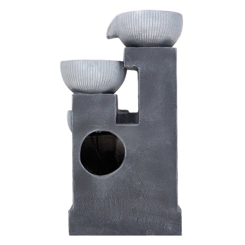 Living and Home 4-Tier Solar-Powered Water Fountain Outdoor Gardening Decor LED Water Feature with Solar Panel